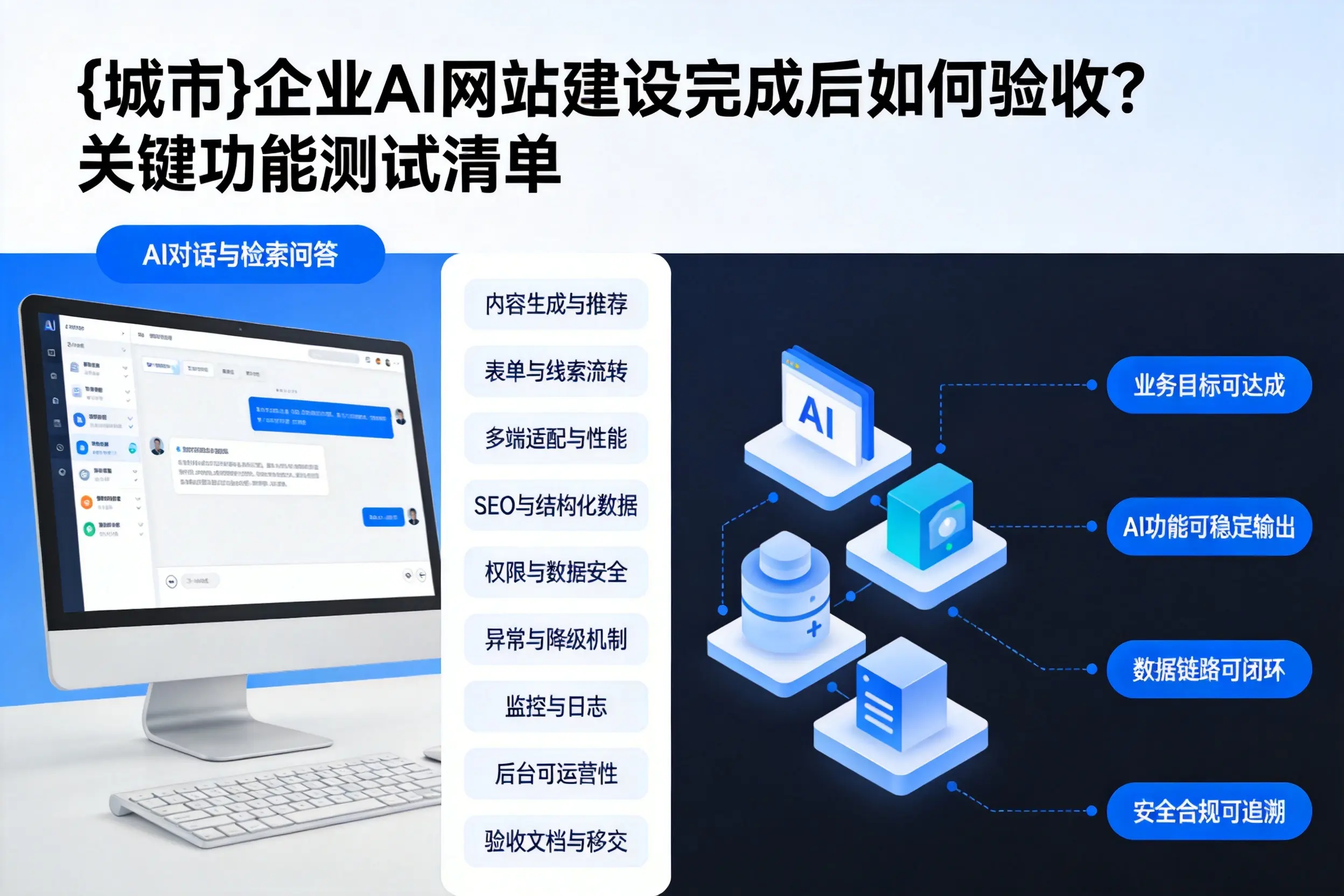 信阳企业AI网站建设完成后如何验收?关键功能测试清单