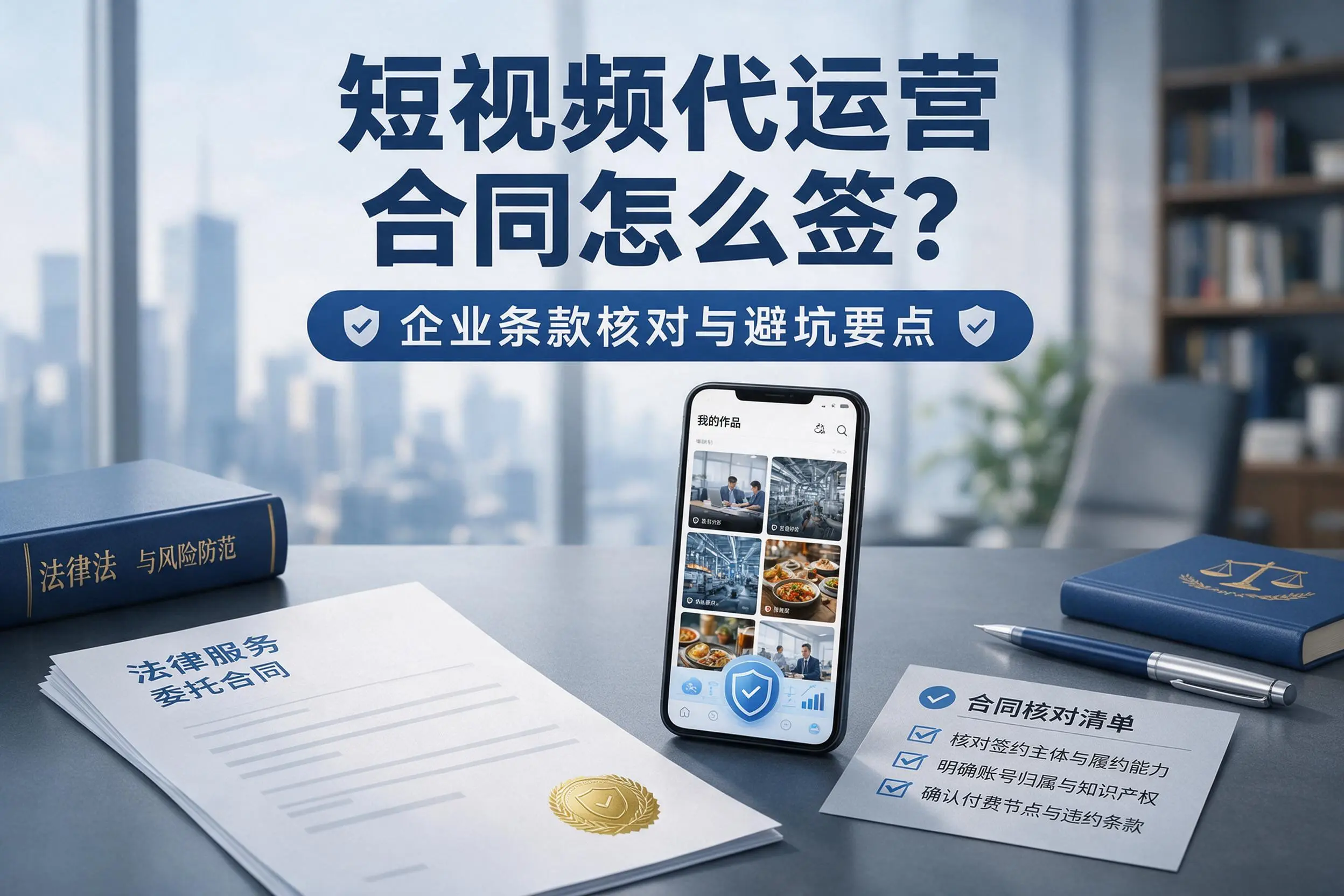 短视频代运营合同怎么签?信阳企业条款核对与避坑要点