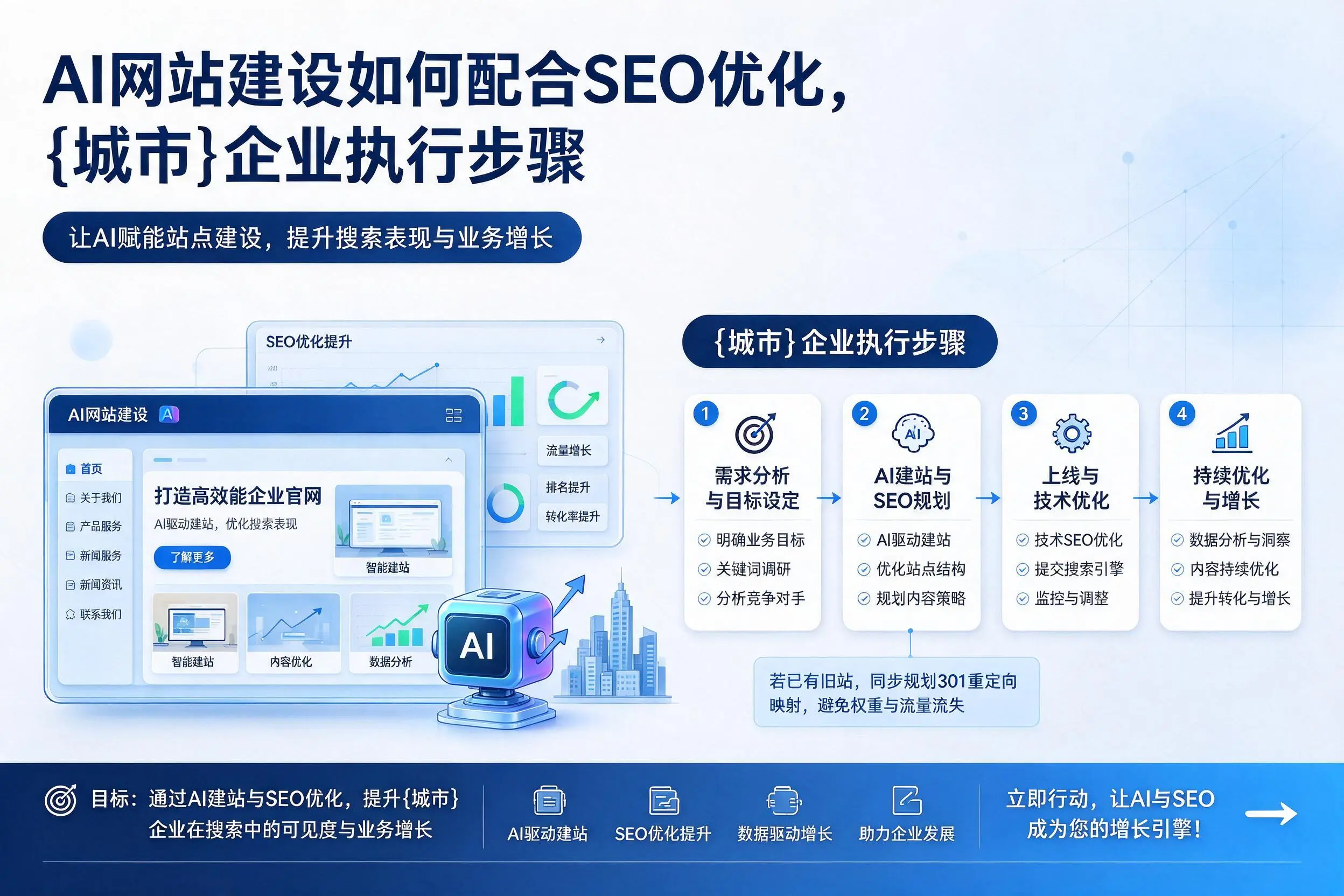 AI网站建设如何配合SEO优化，信阳企业执行步骤