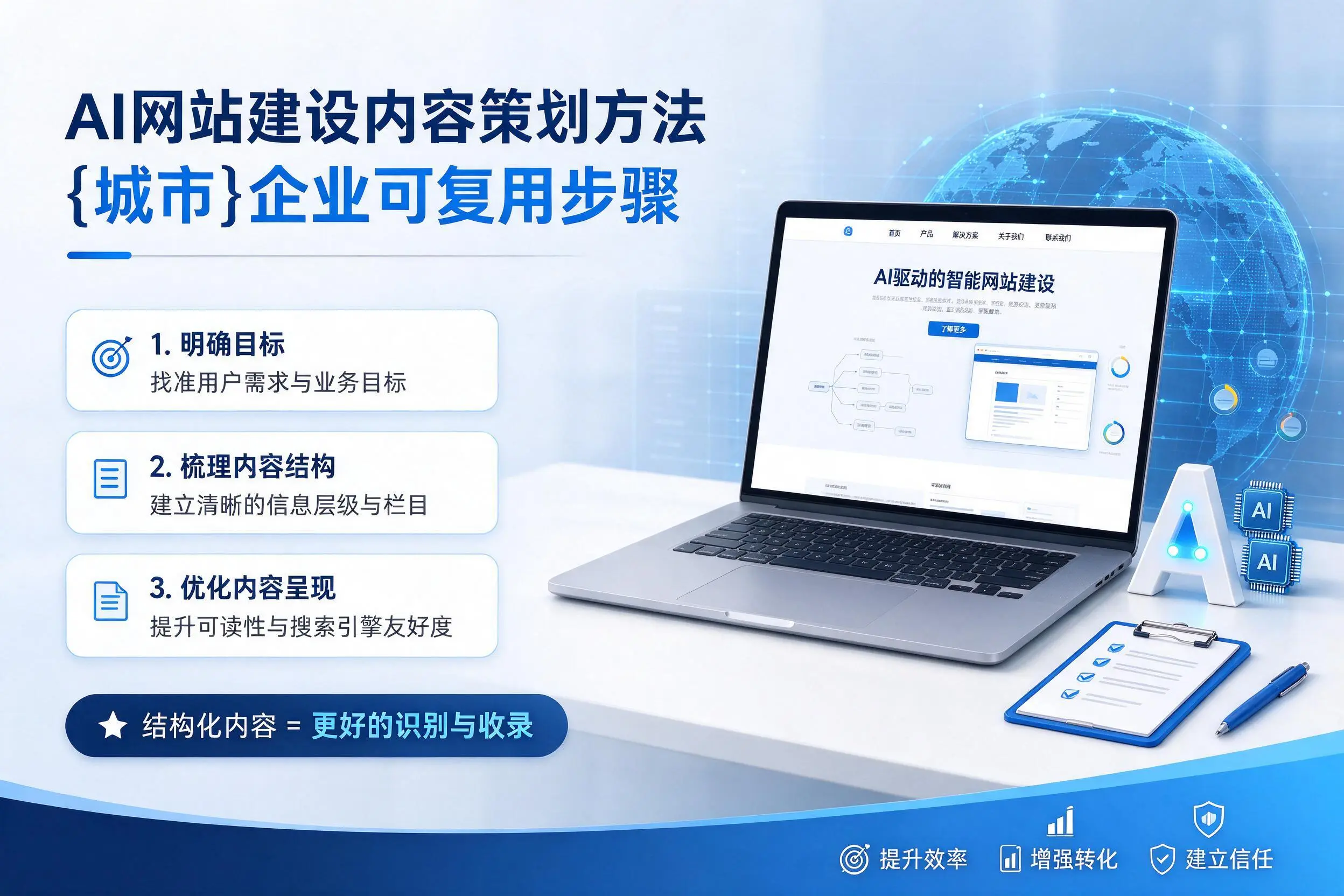 AI网站建设内容策划方法,信阳企业可复用步骤