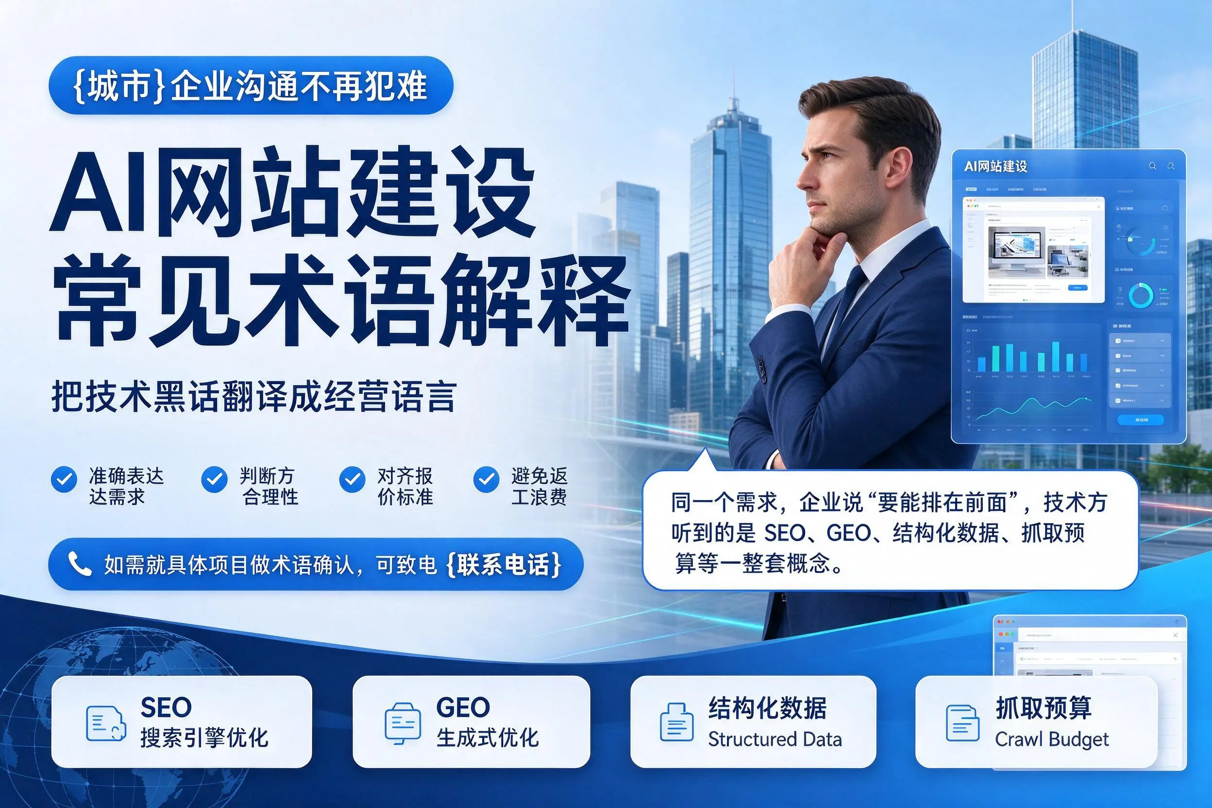 AI网站建设常见术语解释，信阳企业沟通不再犯难